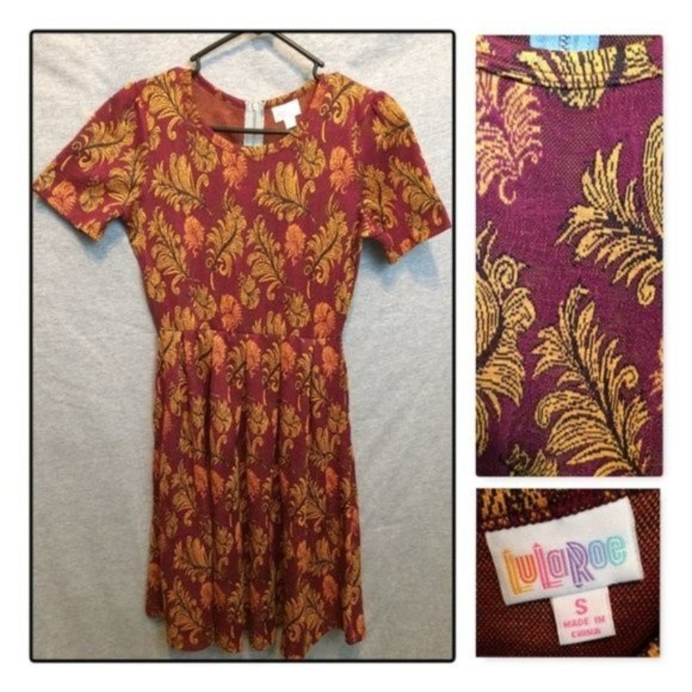 LuLaRoe dress leaf print size small